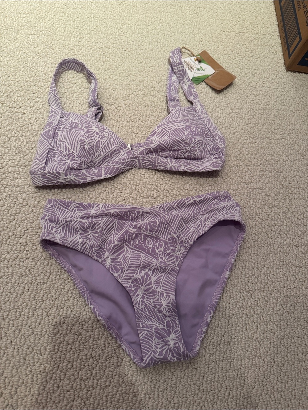 Lavender Floral Two-Piece Bikini
